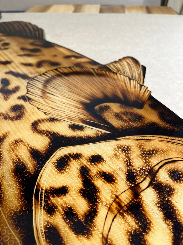 Gag Grouper 41” || Original Woodburned Fish Artwork