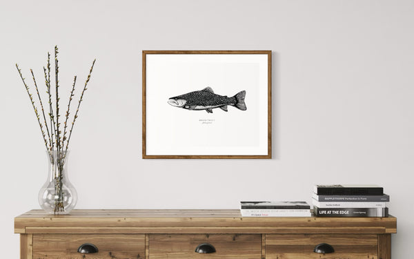 Brook Trout II Black and White Fine Art Print