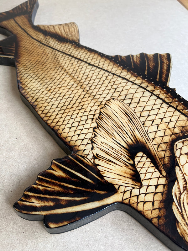 Snook 40” || Original Woodburned Fish Artwork