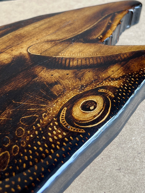 Musky 40” || Original Woodburned Fish Artwork