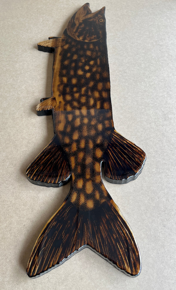 Musky 40” || Original Woodburned Fish Artwork