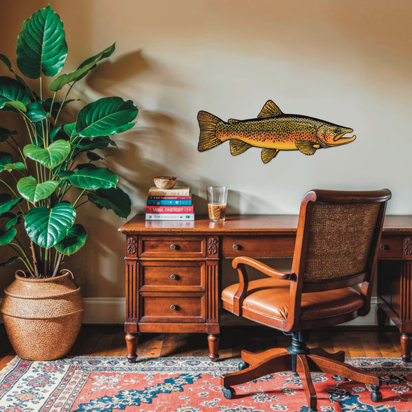 Brown Trout Flyfishing Wall Art Man Cave Decor