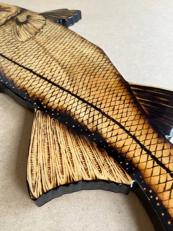 Snook 40” || Original Woodburned Fish Artwork