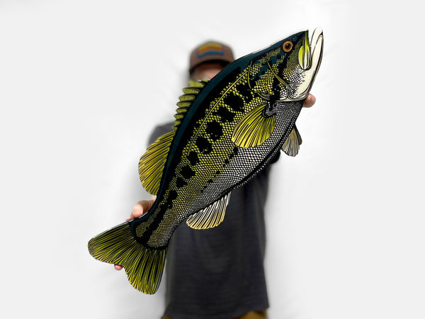 Large Mouth Bass Fine Artwork Wall Art Lodge Decor Cabin Esthetic