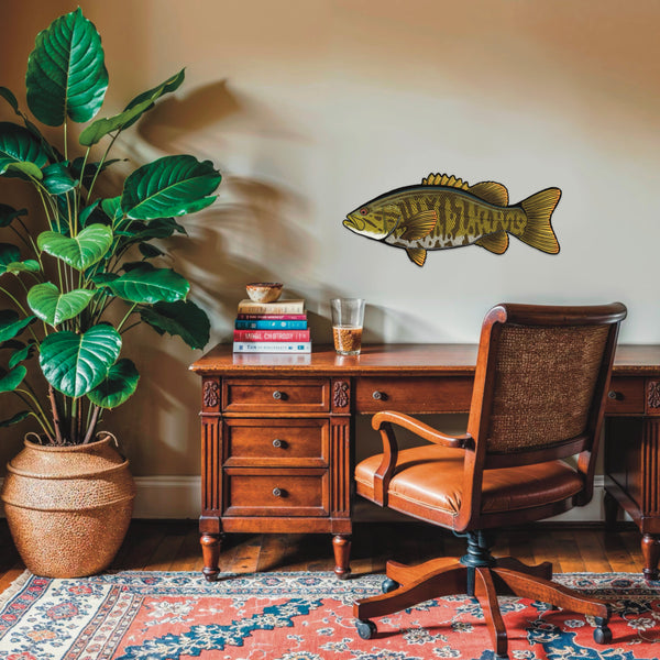 Smallmouth Bass Artwork Cabin Decor Lodge Esthetic