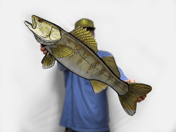 Walleye Great Lakes Cabin Lake House Decor Wallart