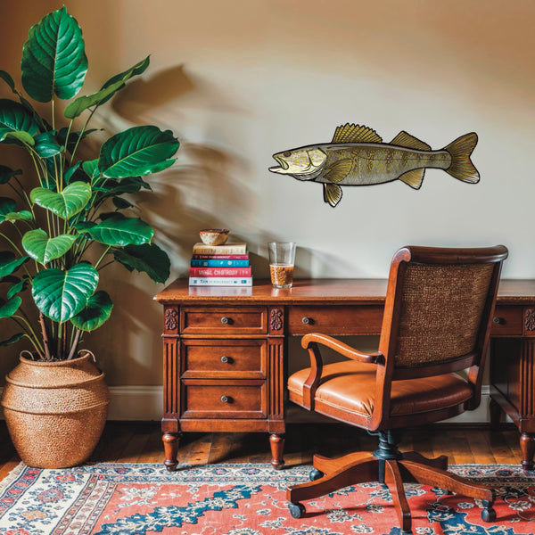 Walleye Midwest Fishing Artwork Flyfisherman Gift
