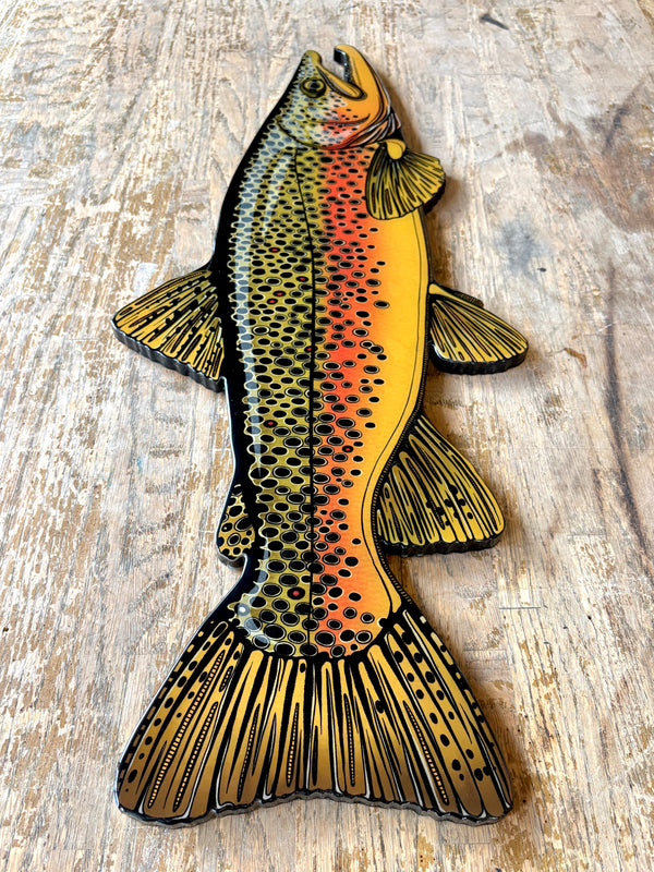 bulgarian wood carving box fish Brown Trout || Print Mount || 30" – Bold Coast Burns